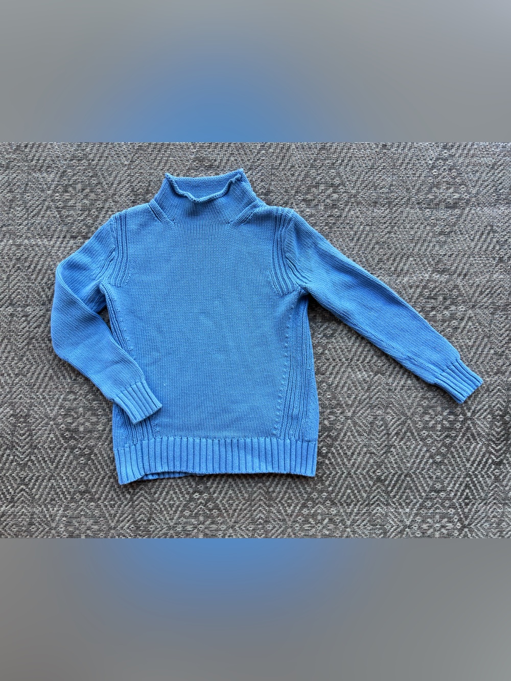 J.Crew Oarsman Womens S Light Blue Turtleneck Sweater Chunky Knit Rollneck